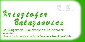 krisztofer balazsovics business card