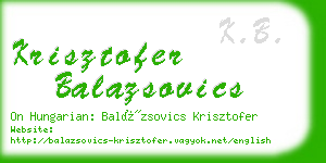 krisztofer balazsovics business card